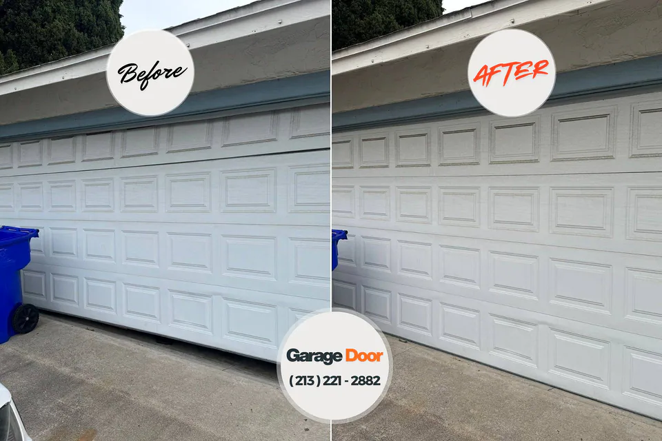 Before and after: garage door repair Springfield, IL